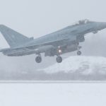 Letzte Starts im Schnee für die Neuburger Piloten von der estnischen Air Base in Ämari. (Quelle: Luftwaffe/Christian Timmig)