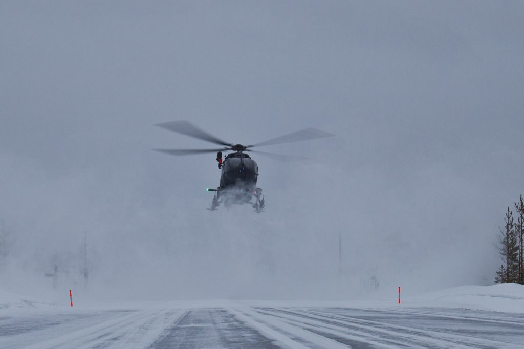 Kälteerprobung mit dem H145M aus Laupheim im schwedischen Vidsel.